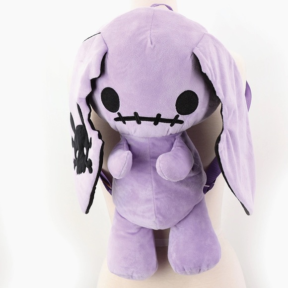 Goth Bunny Purple Black Cosplay Floppy Eared Backpack Handbag - Picture 3 of 6